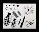 Bullets And Grenade Stencil